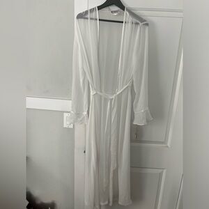Bridal white sheer robe